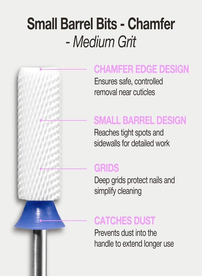 Curacoro Ceramic Nail Drill Bit 3/32" - Small Barrel Chamfer Bit (Medium), Versatile Shaping & Surface Refinement, Safe Cuticle & Sidewall Work, Salon & Home Use - Image 4